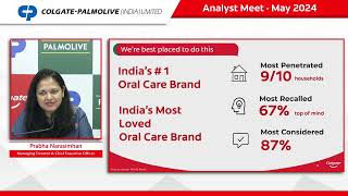 ColgatePalmolive India Limited  Analyst Meet May 2024 [upl. by Nicram503]