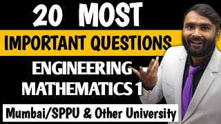 20 MOST IMPORTANT QUESTIONS ENGINEERING MATHEMATICS 1 MUMBAISPPU AND OTHER UNIVERSITY PRADEEP SIR [upl. by Starla688]