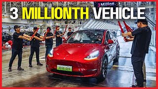 Tesla Hits 3 Millionth Vehicle Milestone at Shanghai Gigafactory [upl. by Yacov457]