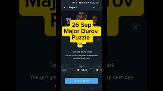 Major Puzzle Durov  Major Puzzle Durov 26 SepMajor Puzzle Durov Today  Major Puzzle Today Sep 26 [upl. by Hpesojnhoj775]