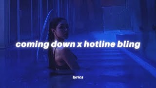 coming down x hotline bling lyrics tiktok version  the weekend amp drake [upl. by Ames]