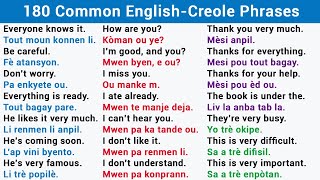 180 Common EnglishCreole Phrases  Basic English to speak like an American  Haitian Creole [upl. by Aniehs]