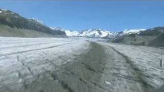 Flying Up a Glacier by Helicopter in Time Lapse [upl. by Fairman]