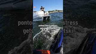 pontoon gets towed by jetski jetski boating boat pontoon lake lakelife fail fails epicfail [upl. by Odraleba522]