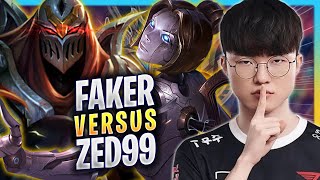 FAKER vs ZED99  T1 Faker Plays Orianna MID vs Zed  Season 2023 [upl. by Adnolahs939]