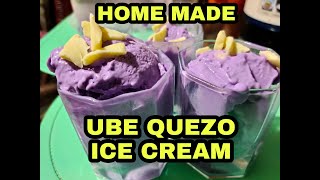 UBE QUEZO ICE CREAM HOME MADE ALL NEW ALASKA CONDENSADA UBE  ECQ COOKING SERYE [upl. by Hpotsirhc]