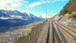 ★ 4K 1x🎥 🇨🇭Brig  Kandersteg  Basel Cab ride during winter 022020 [upl. by Bendite]