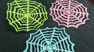 How to make a Halloween decoration with paperDIYHow to do a spider web Nathisartandcraft [upl. by Elbert]