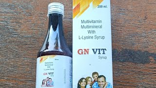 GN VIT SUSPENSION MULTIVITAMIN MULTIMINERAL WITH L LYSINE  USED DOSE SIDE EFFECTS REVIEW BENG [upl. by Florella]