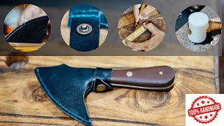 Handmade Skiving knife Sheath  Make Small Leather goods at home  Leather Crafting [upl. by Rizan35]