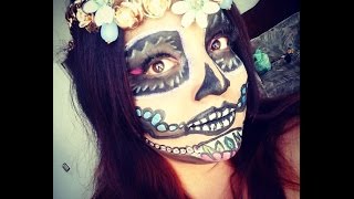 Maquillaje de Catrina rapido y facilMaquillaje para halloweenMakeupBissuCreactivate Manualidades [upl. by Glenden]