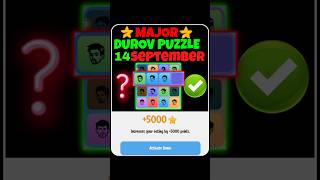 Major ⭐ Durov Puzzle 🧩 14 September 🤑 Major Puzzle Today Cryptokhans [upl. by Dnob]