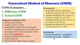 Understanding Generalised Method of Moments gmm onestepgmm twostepgmm yeardummies [upl. by Ennovyahs]