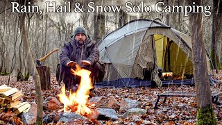 Solo Hot Tent Winter Camping in SubZero Temperatures [upl. by Noremac]