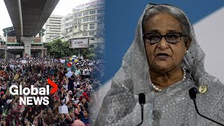 Bangladesh PM Sheikh Hasina resigns flees country after deadly protests [upl. by Neo]