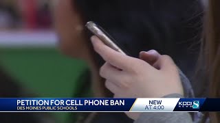 DMPS considers petition for cell phone ban [upl. by Atteynot]