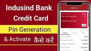 indusind bank credit card pin generation  indusind bank credit card activation [upl. by Illek578]