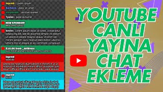 YouTube CANLI YAYINA Şeffaf CHAT EKLEME [upl. by Clarance535]