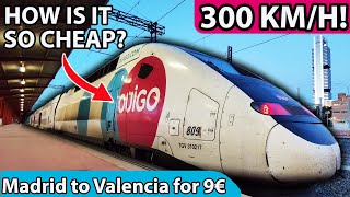 Spains SPECTACULAR HIGHSPEED trains for just 9€ MadridValencia with OUIGO [upl. by Suirradal665]