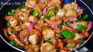 Camarones Fritos una receta para chuparse los dedos  Stir fry shrimp [upl. by Odnumyar106]