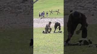 WW D Day Mortar Misfired Directions by Manual at D Day Reenactment in Conneaut Ohio [upl. by Norehc]