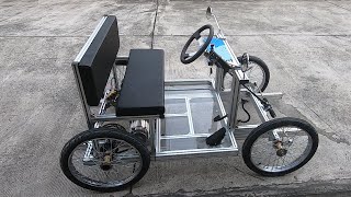 DIY electric car 4wheel bicycle with aluminum profile frame [upl. by Francois]