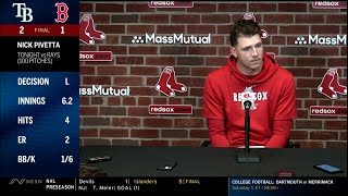 Postgame Interview with Nick Pivetta and Alex Cora after what may be his last start with the Red Sox [upl. by Oinolopa650]