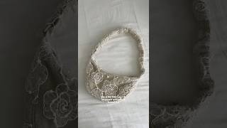 basic uniqlo bag → lace bag of my DREAMS 🪡✨ upcycling sewing uniqlo transformation [upl. by Ayamahs]