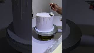 Dripping a cake with white chocolate cakedripsatisfying satisfyingvideo satisfyingvideosbaker [upl. by Garfinkel]