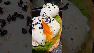 Ripened Hass Avocado on Sourdough Toast with Poached Japanese Eggs Brekkie Food Eat Foodie [upl. by Neil]