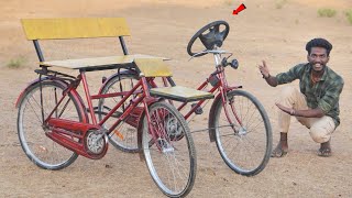 Making Cycle Car Using 2 Cycle 🚗 💯 சைக்கிள் கார்  Sathish [upl. by Ayotnahs]