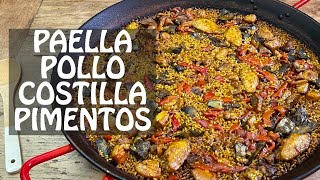 PAELLA DE POLLO COSTILLA Y PIMIENTOS [upl. by Zolnay]