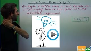 Logarithmus Textaufgabe 2  Kapitalanlage [upl. by Leon]