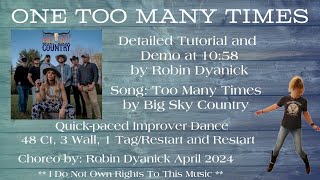 One Too Many Times Country Line Dance Tutorial and Demo to quotOne Too Many Timesquot by Big Sky Country [upl. by Barde766]