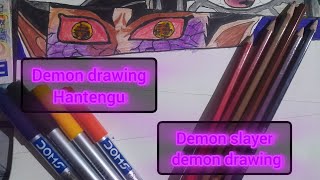 upper demon hantengu drawing demon slayer video angelanime animedrawing demonslayerdrawing [upl. by Aenitsirhc]