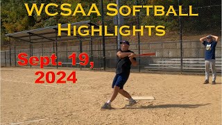 WCSAA Softball Highlights  September 19 2024 [upl. by Enrika]