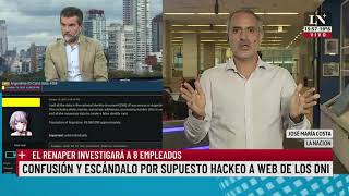 RENAPER desmienten hackeo a la web de los DNI El análisis de José María Costa [upl. by Remlap]