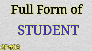 Full form of STUDENT  Full Meaning of Student  Gk Quiz in Hindi  Mahipal Rajput [upl. by Zetnod785]