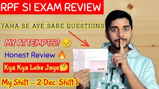 RPF SI Exam Review 2 Dec First Shift🔥  RPF SI exam today analysis  RPF SI Expected questions 💯 [upl. by Irolav]