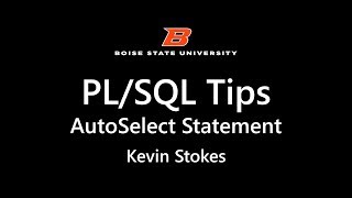 PL SQL Auto Select Statement [upl. by Dalila]