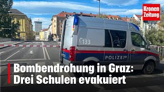 Bombendrohung in Graz Drei Schulen evakuiert  kronetv NEWS [upl. by Normandy924]