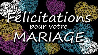 63  Félicitations mariage  Vœux de bonheur  animation dessin [upl. by Obidiah]