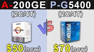 Athlon 200GE Vs Pentium G5400  GTX 1660 6GB  New Games Benchmarks [upl. by Ib]