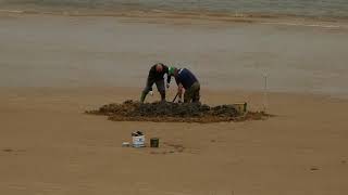 Digging Lugworm Sheringham 19 Sept 2017 [upl. by Leid207]