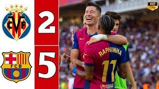 LALIGA HIGHLIGHTS  Villarreal 15 Barcelona  Lewandowski amp Raphinha Scored 2 Goals [upl. by Naujal77]