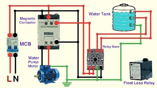 floatless relay wiring diagram  water pump automatic on off  electrical [upl. by Sauder]