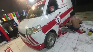 Ambulance Branding Cutting Sticker Pospera WhatsApp 085161042807 [upl. by Odrahcir]