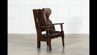 17thC English Oak Lambing Chair [upl. by Bearnard]