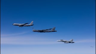 USAF B52H Stratofortress bombers in Romania [upl. by Ahsieyn191]