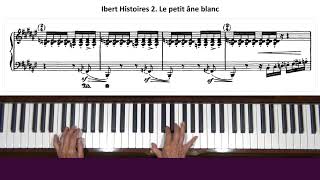 Ibert Histoires 2 Le petit âne blanc Piano Tutorial [upl. by Derayne]